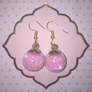 Confetti filled Gold Earrings.